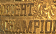 WCW world title detail in bronze and gold with Stone settings