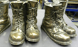 Memorial boots cast in resin and coated with bronze