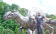 Fernbank Museum Atlanta, GA Front Plaza Dinosaur Sculpture Fountain Install Day